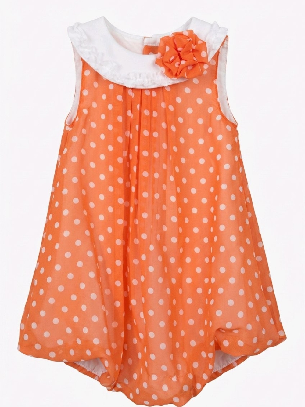 Baby Essentials Orange Polka Dot Bubble with White Trim 9mo